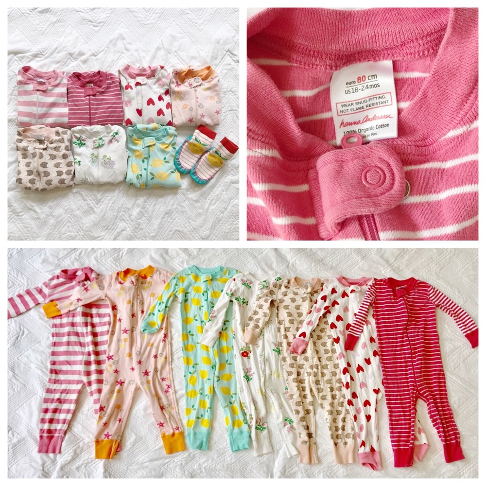 Lot of Hanna Anderson size 80 (18-24) girls PJs - Picture 1 of 3